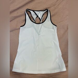 Fabletics White Tank Top with Black Accents
